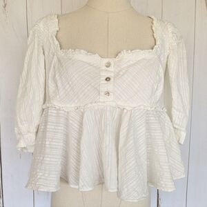 Free People Peplum Top White